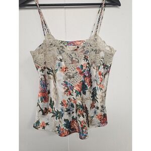 Vintage Victoria's Secret Camisole Womens Medium Floral Lace Satin Sleepwear